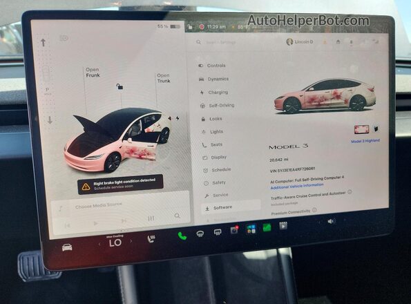 5YJ3E1EA4RF726061 2024 TESLA MODEL Black Vista del cuadro de instrumentos