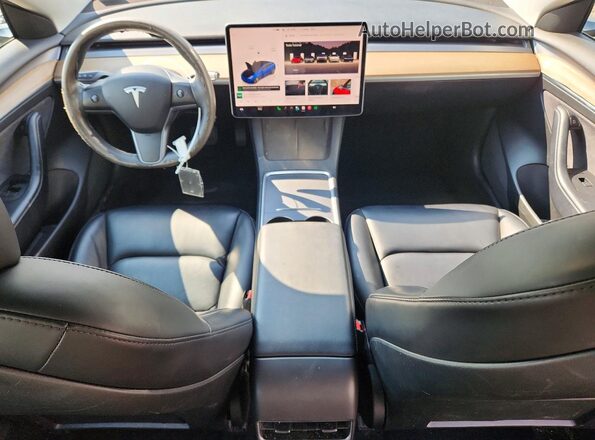 5YJ3E1EA5NF370844 2022 TESLA MODEL Blue Widok deski rozdzielczej