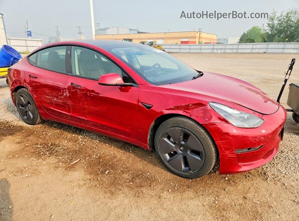 5YJ3E1EA6NF320714 2022 TESLA MODEL Red Front right