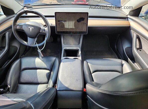 5YJ3E1EA7NF286475 2022 TESLA MODEL Blue Widok deski rozdzielczej