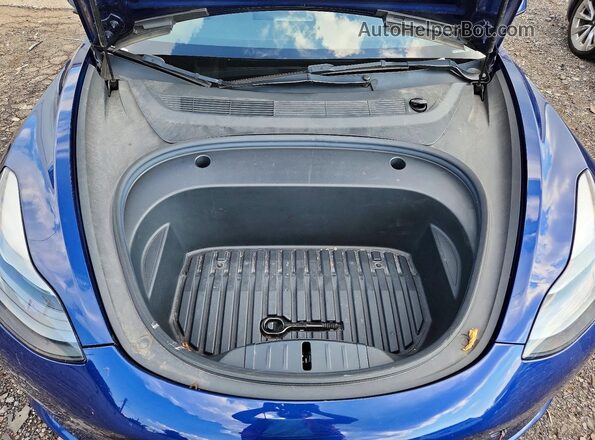 5YJ3E1EA7NF286475 2022 TESLA MODEL Blue Widok wnętrza z tyłu
