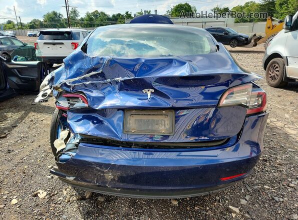 5YJ3E1EA7NF286475 2022 TESLA MODEL Blue Widok z tyłu
