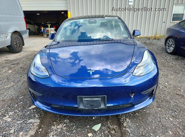 5YJ3E1EA7NF286475 2022 TESLA MODEL Blue Widok z przodu