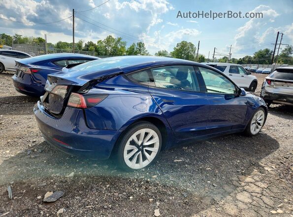 5YJ3E1EA7NF286475 2022 TESLA MODEL Blue Tył prawy