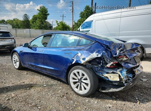 5YJ3E1EA7NF286475 2022 TESLA MODEL Blue Widok naklejki z numerem VIN