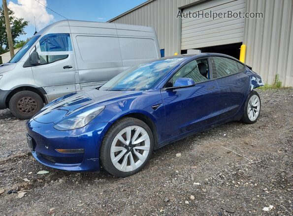 5YJ3E1EA7NF286475 2022 TESLA MODEL Blue 