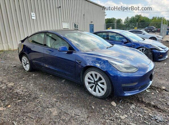 5YJ3E1EA7NF286475 2022 TESLA MODEL Blue 