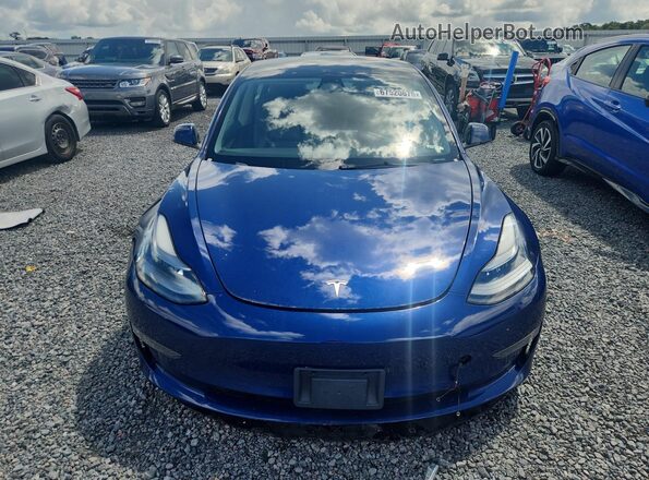 5YJ3E1EA8NF369512 2022 TESLA MODEL 3 Blue Rear view