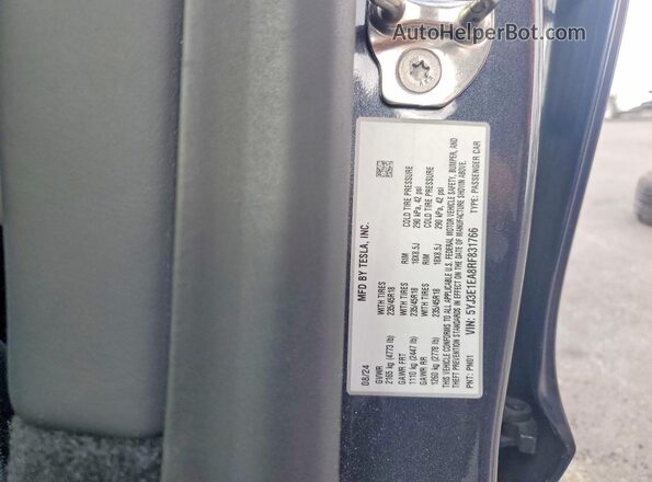 5YJ3E1EA8RF831766 2024 TESLA MODEL Gray Շարժիչի բաժամունքի տեսք