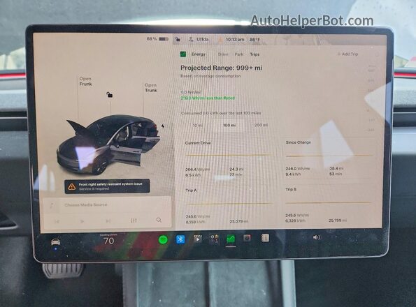 5YJ3E1EA8SF970236 2025 TESLA MODEL Серый Вид щитка приборов