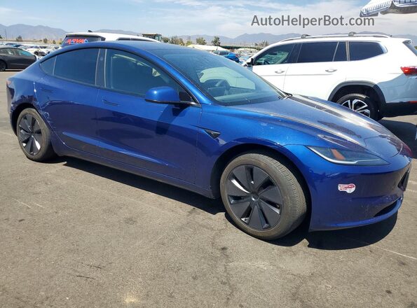 5YJ3E1EAXRF784708 2024 TESLA MODEL Синий Передняя правая четверть