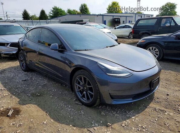 5YJ3E1EB0MF086643 2021 TESLA MODEL Charcoal Передня права чверть