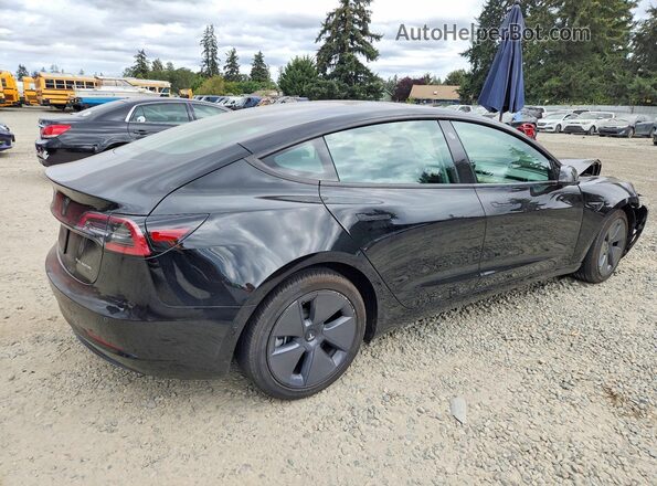 5YJ3E1EB0NF162587 2022 TESLA MODEL Black უკანა მარჯვენა
