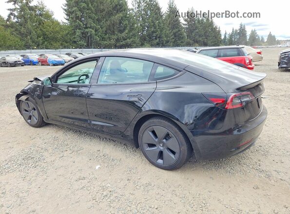 5YJ3E1EB0NF162587 2022 TESLA MODEL Black უკანა მარცხენა