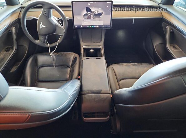 5YJ3E1EB0NF267047 2022 TESLA MODEL Black Widok deski rozdzielczej