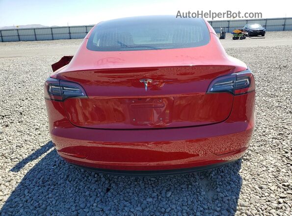 5YJ3E1EB1JF100805 2018 TESLA MODEL Red უკანა ხედი