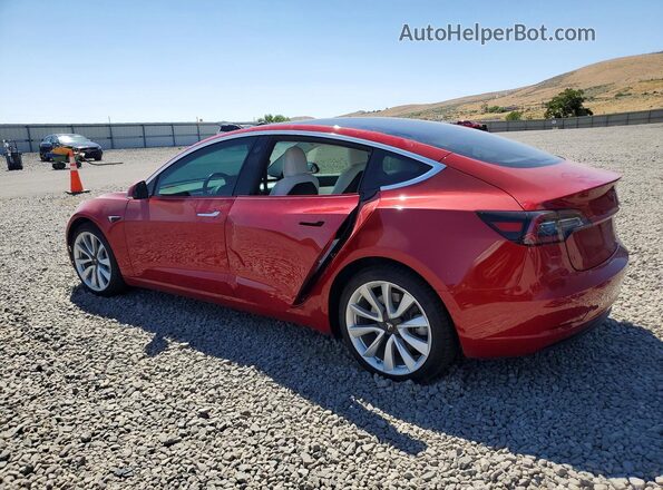 5YJ3E1EB1JF100805 2018 TESLA MODEL Red უკანა მარცხენა
