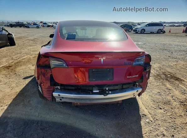 5YJ3E1EB1KF447097 2019 TESLA MODEL Red უკანა ხედი