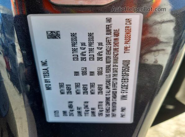 5YJ3E1EB1SF050408 2025 TESLA MODEL Black Вид підкапотного простору