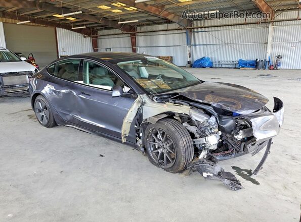 5YJ3E1EB2MF049786 2022 TESLA MODEL Угольный Передняя правая четверть