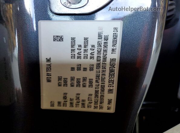 5YJ3E1EB2MF049786 2022 TESLA MODEL Угольный Вид подкапотного пространства