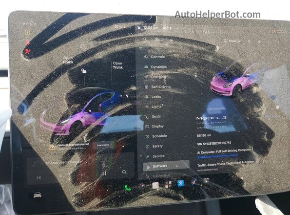 5YJ3E1EB2NF130742 2022 TESLA MODEL Серый Вид щитка приборов