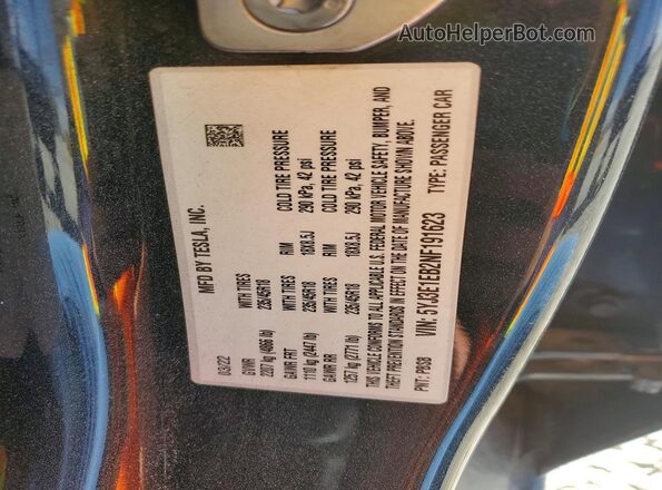 5YJ3E1EB2NF191623 2022 TESLA MODEL Black ძრავის განყოფილების ხედი