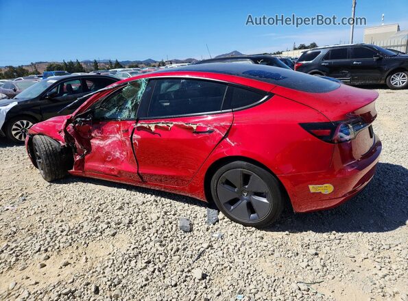 5YJ3E1EB2NF244000 2022 TESLA MODEL Red Rear left