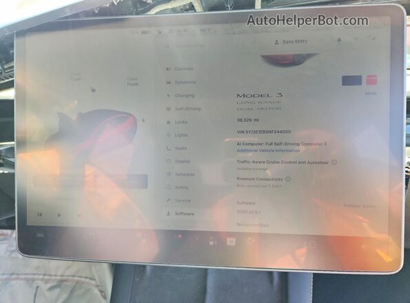 5YJ3E1EB2NF244000 2022 TESLA MODEL Red Instrument cluster view