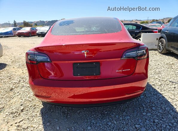 5YJ3E1EB2NF244000 2022 TESLA MODEL Red Rear view