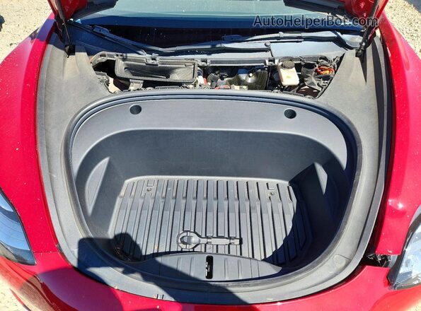 5YJ3E1EB2NF244000 2022 TESLA MODEL Red Rear interior view