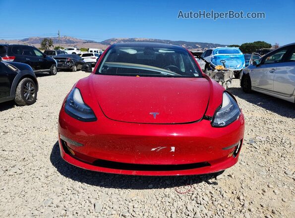 5YJ3E1EB2NF244000 2022 TESLA MODEL Red Front view