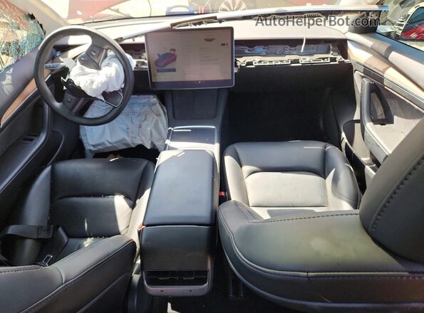 5YJ3E1EB2NF244000 2022 TESLA MODEL Red Dashboard view