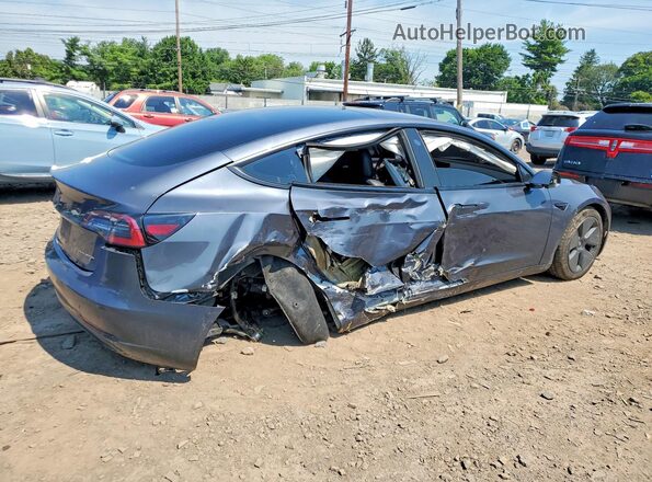 5YJ3E1EB2NF353802 2022 TESLA MODEL Gray უკანა მარჯვენა