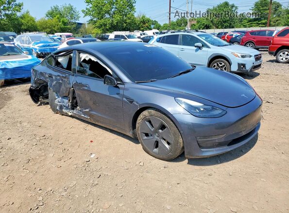 5YJ3E1EB2NF353802 2022 TESLA MODEL Gray წინა მარჯვენა
