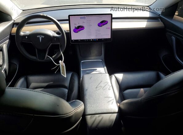 5YJ3E1EB3MF877331 2021 TESLA MODEL Black წინა პანელის ხედი