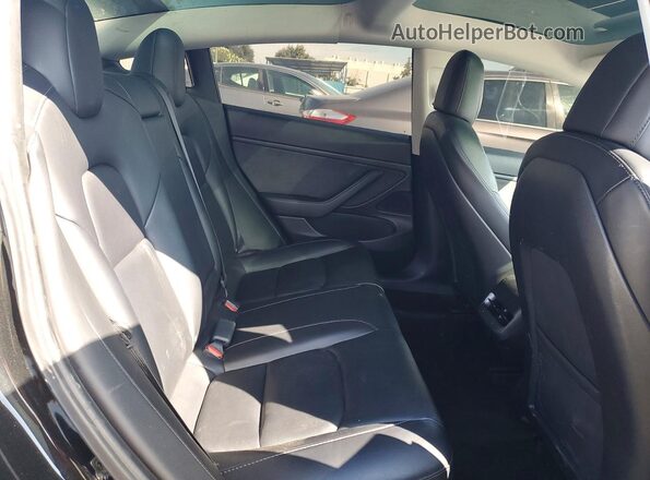5YJ3E1EB3MF877331 2021 TESLA MODEL Black უკანა სავარძლების ხედი