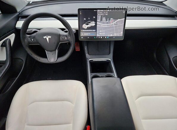 5YJ3E1EB4MF858593 2021 TESLA MODEL Белый Вид панели приборов