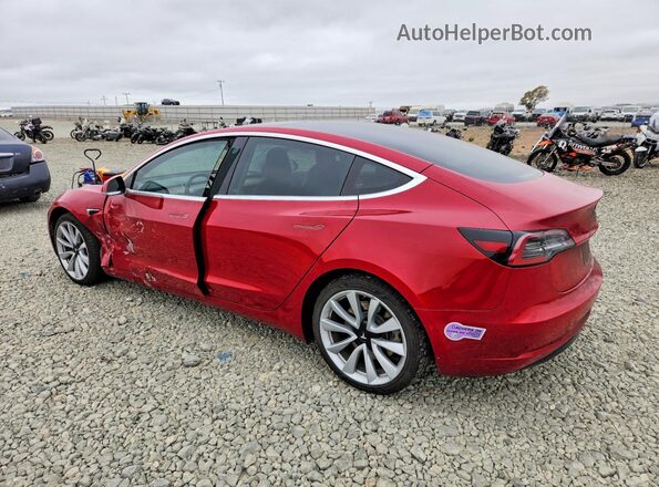 5YJ3E1EB5JF065749 2018 TESLA MODEL Red უკანა მარცხენა