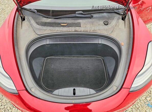 5YJ3E1EB5JF065749 2018 TESLA MODEL Red უკანა სალონის ხედი