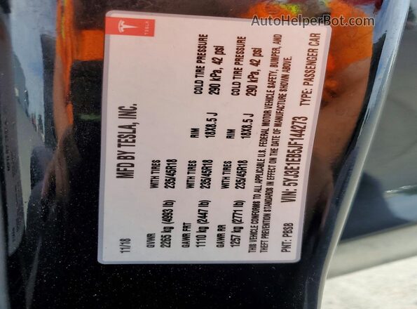 5YJ3E1EB5JF144273 2018 TESLA MODEL Black Engine compartment view