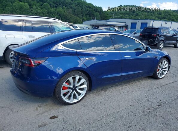 5YJ3E1EB5KF393058 2019 TESLA MODEL Blue Հետևի աջ