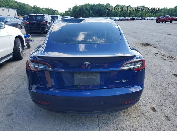 5YJ3E1EB5KF393058 2019 TESLA MODEL Blue Հետևի տեսք