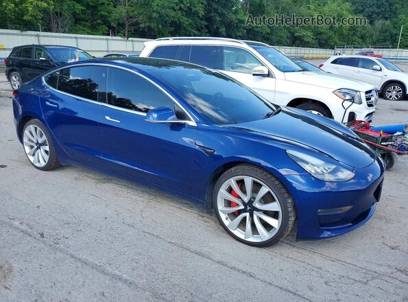 5YJ3E1EB5KF393058 2019 TESLA MODEL Blue Առջևի աջ