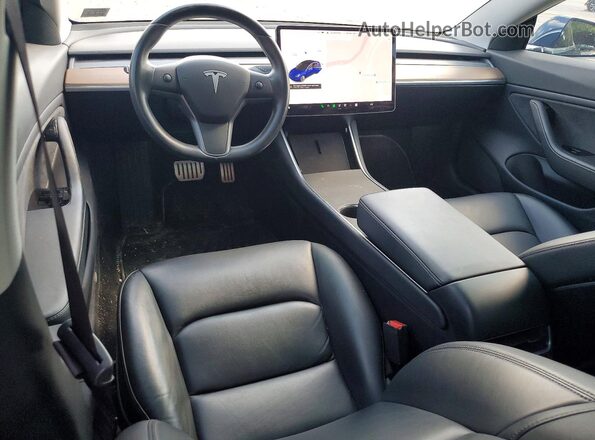 5YJ3E1EB5KF393058 2019 TESLA MODEL Blue Առջևի վահանակի տեսք