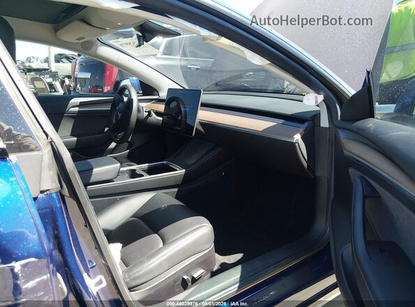 5YJ3E1EB5MF079459 2021 TESLA MODEL 3 Blue Widok wnętrza z przodu