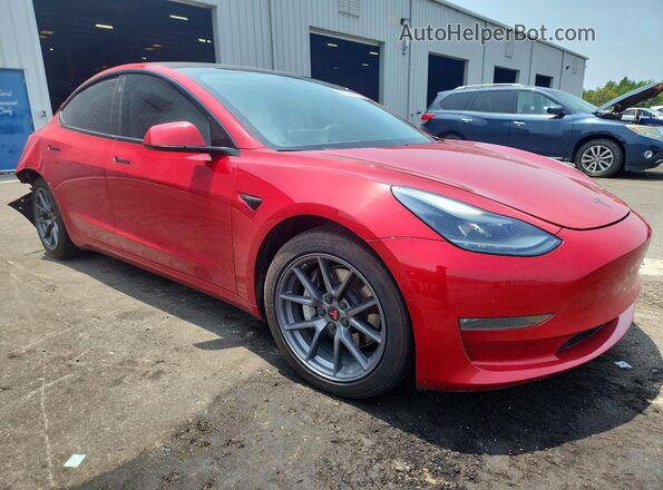 5YJ3E1EB5MF902844 2021 TESLA MODEL Red Передня права чверть