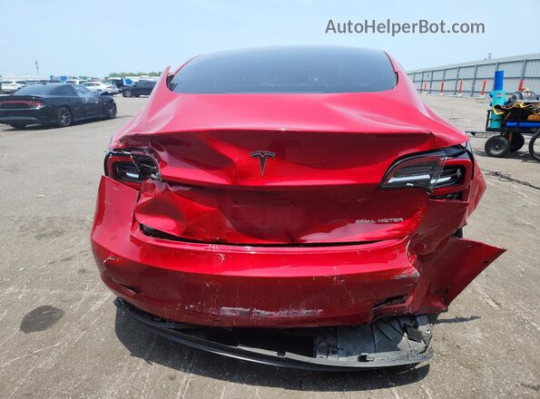 5YJ3E1EB5MF902844 2021 TESLA MODEL Red Вид ззаду