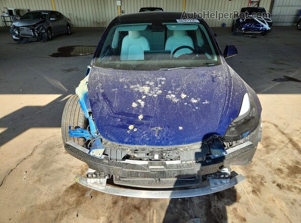 5YJ3E1EB5NF109593 2022 TESLA MODEL Blue Front view