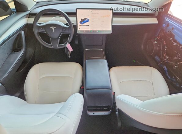 5YJ3E1EB5NF109593 2022 TESLA MODEL Blue Dashboard view